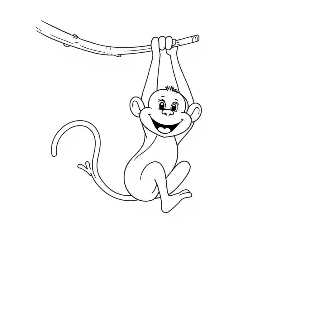 Monkey coloring page
