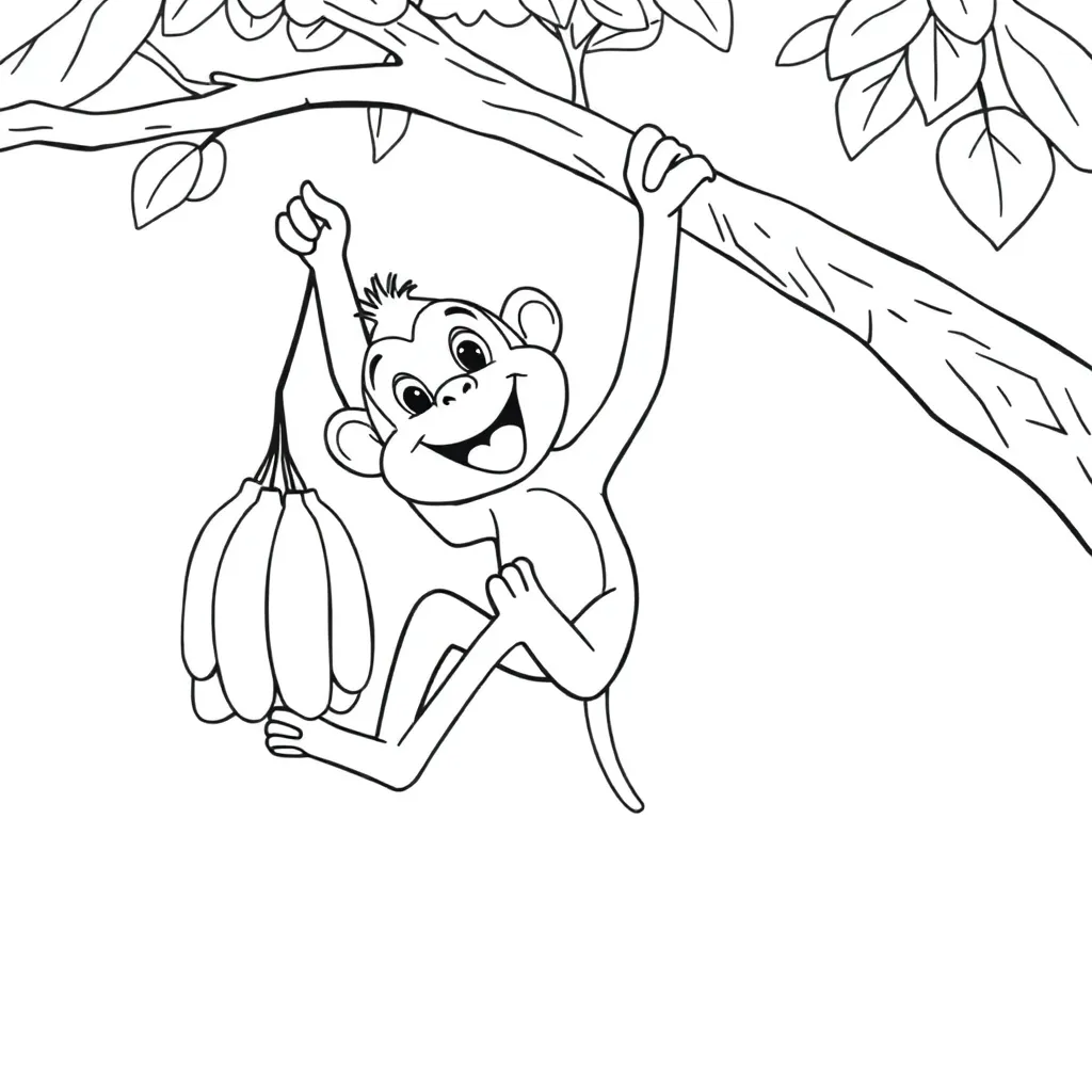 Monkey coloring page
