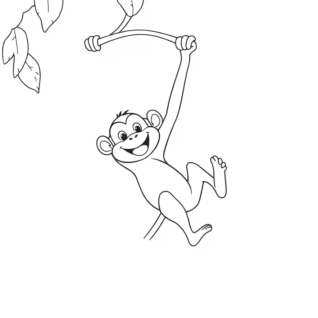 Monkey coloring page