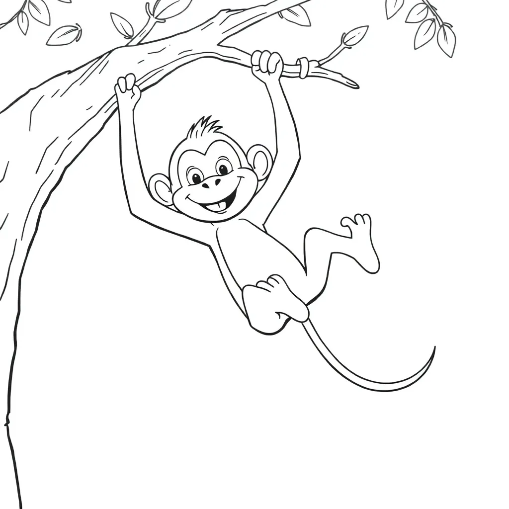 Monkey coloring page