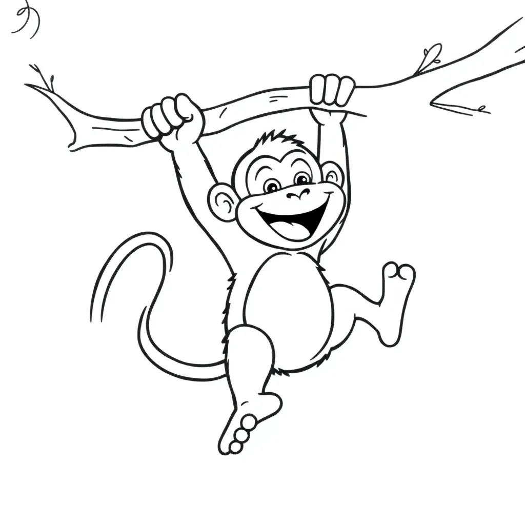 Monkey coloring page