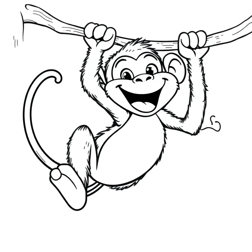 Monkey coloring page