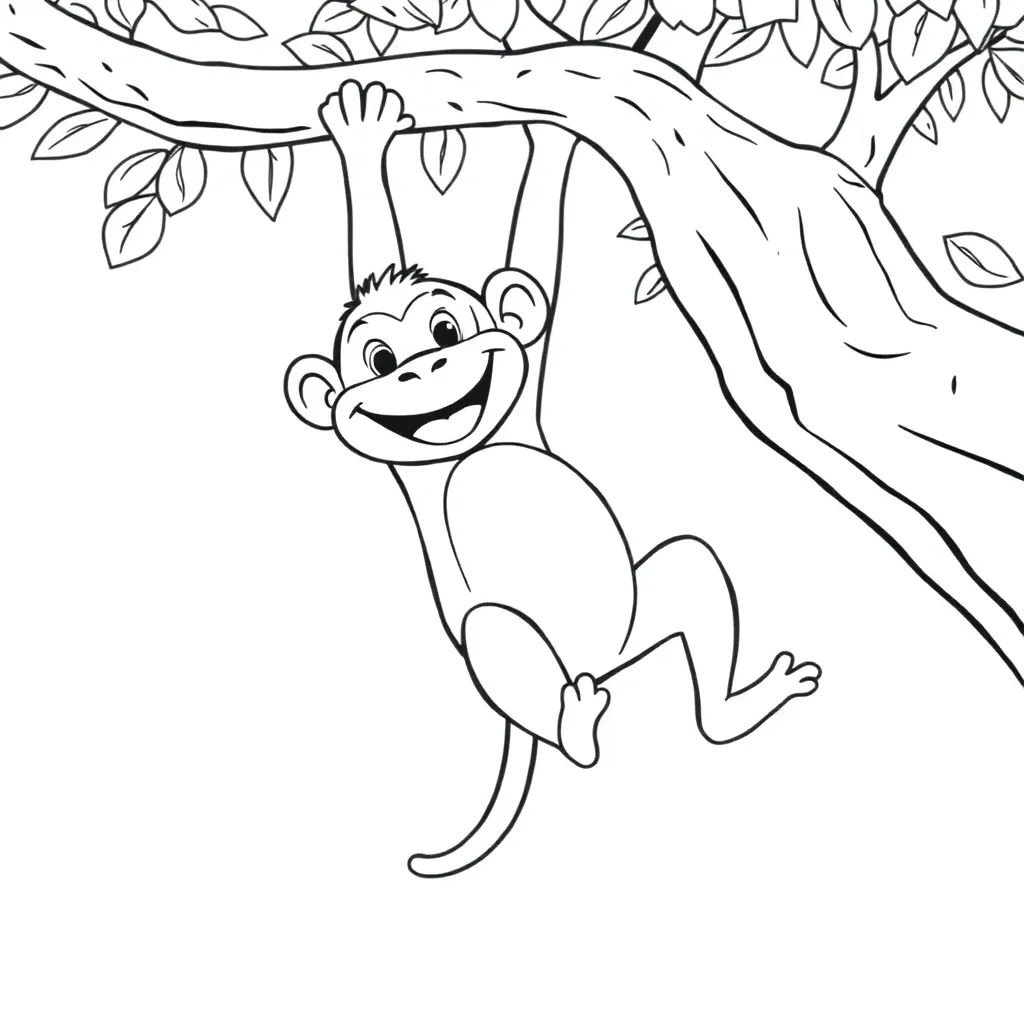 Monkey coloring page