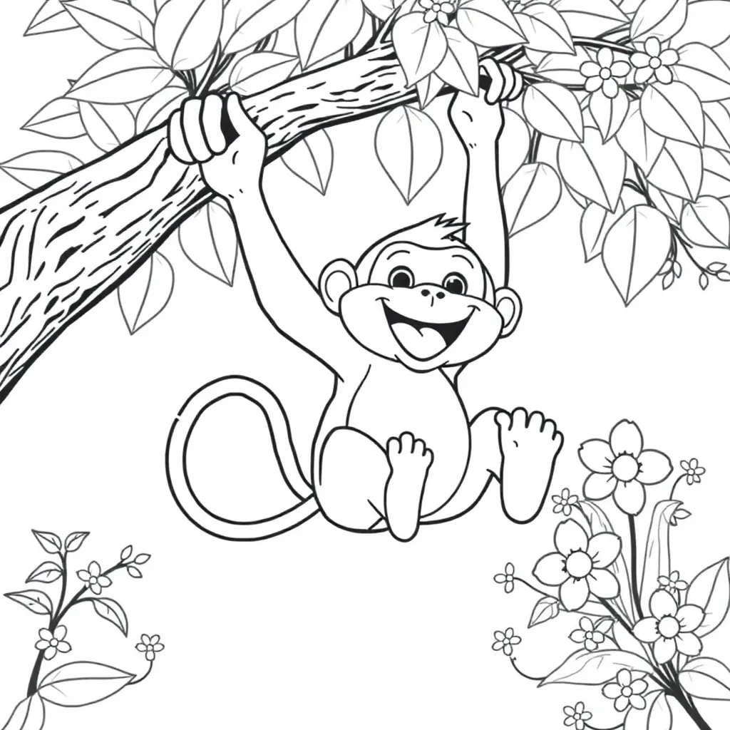 Monkey coloring page