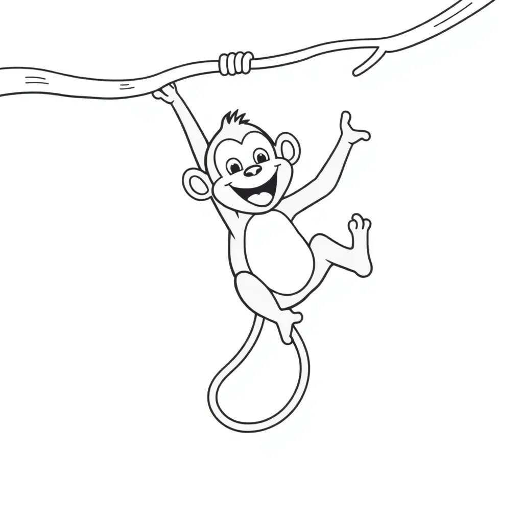 Monkey coloring page