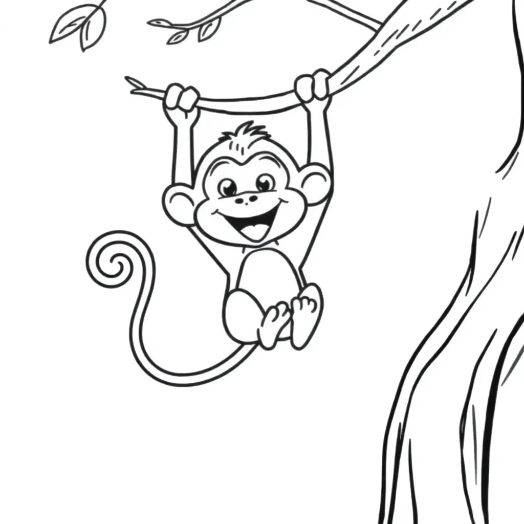Monkey coloring page