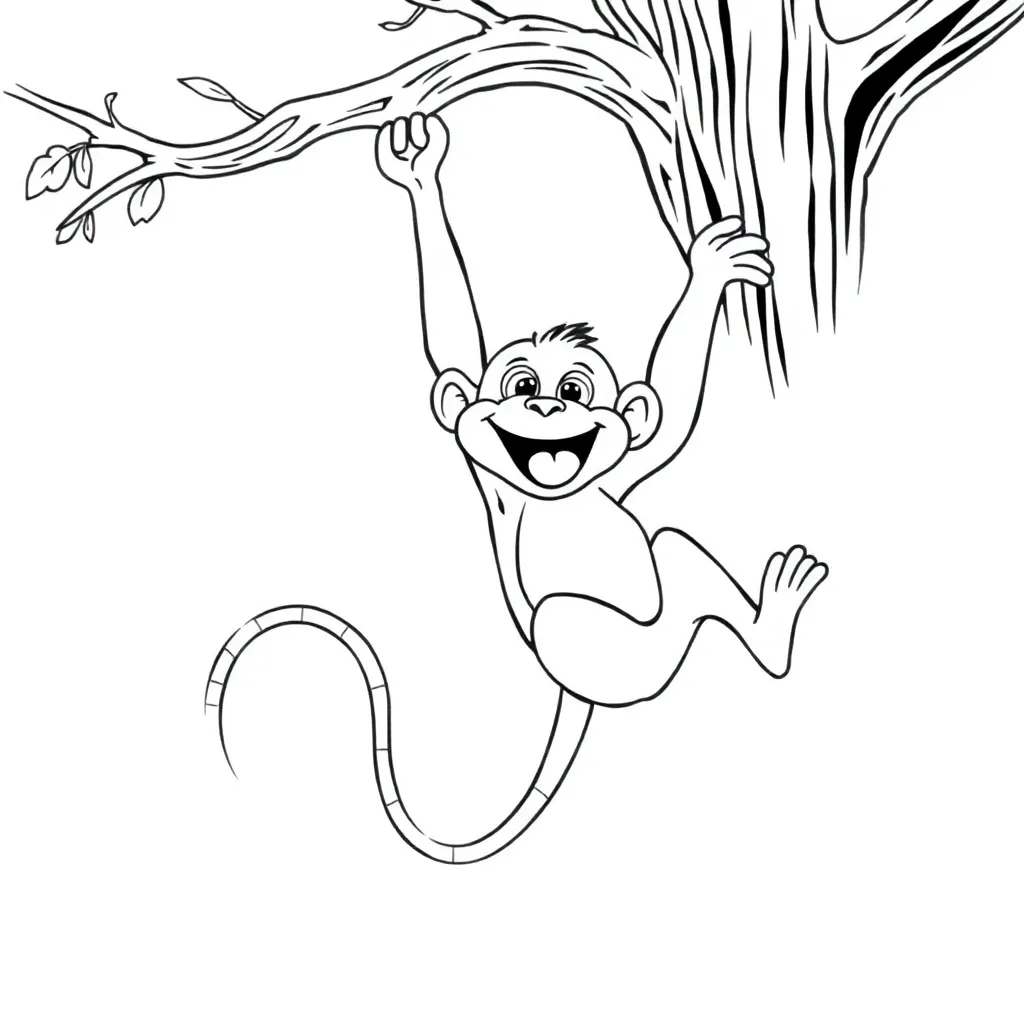 Monkey coloring page