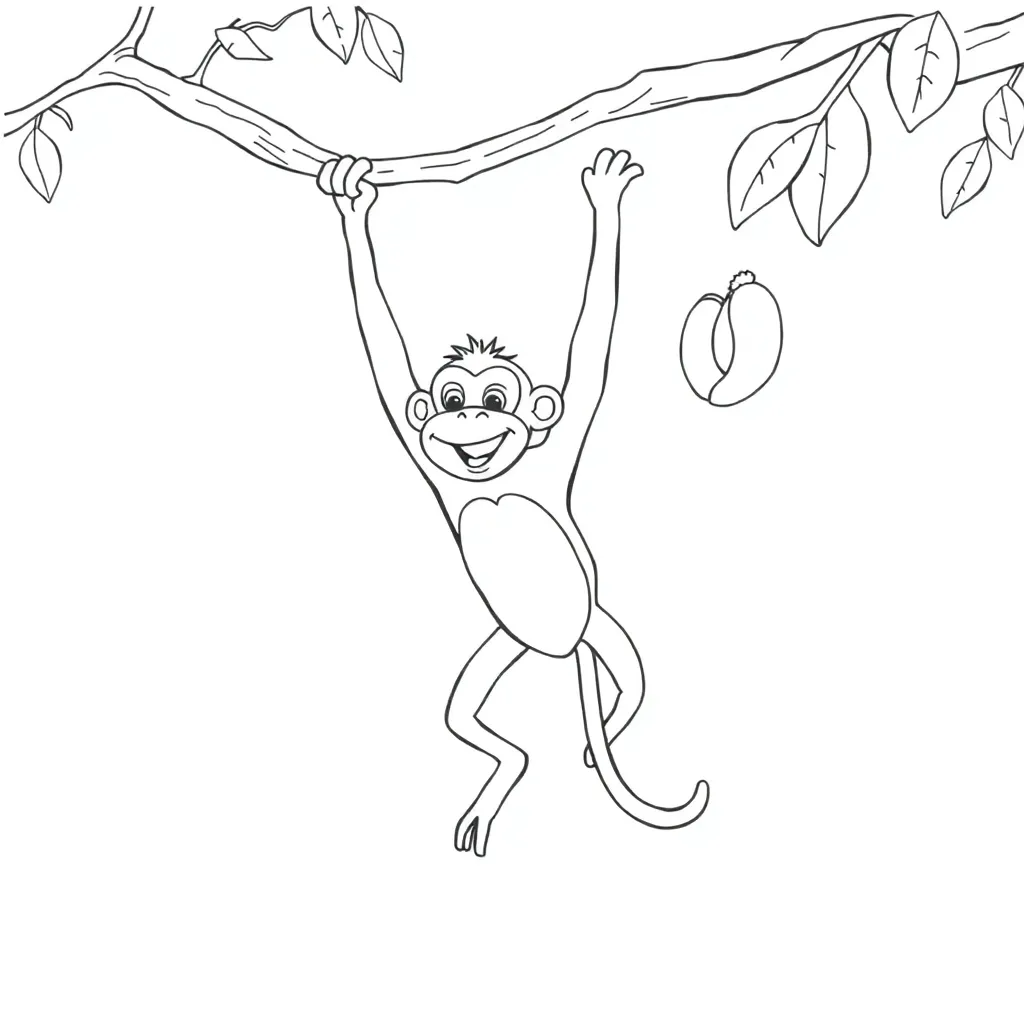 Monkey coloring page