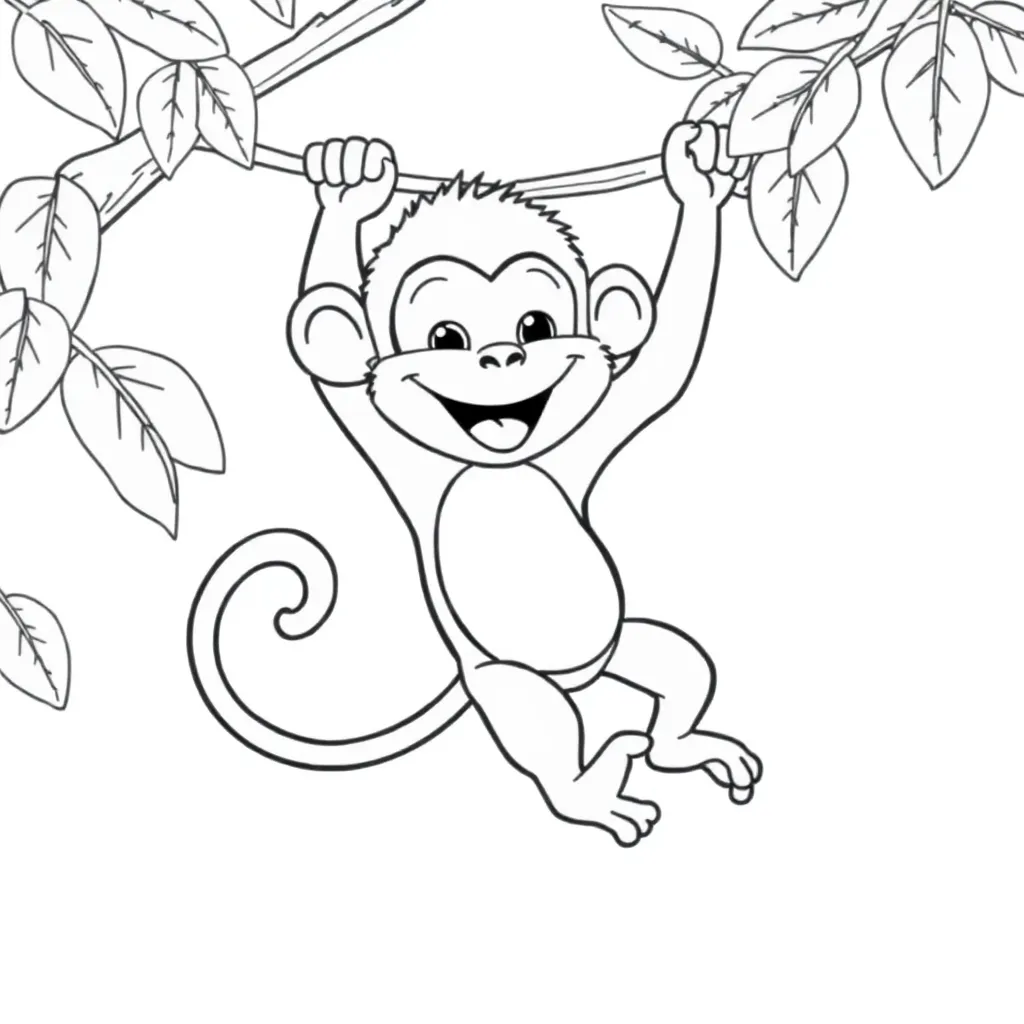 Monkey coloring page