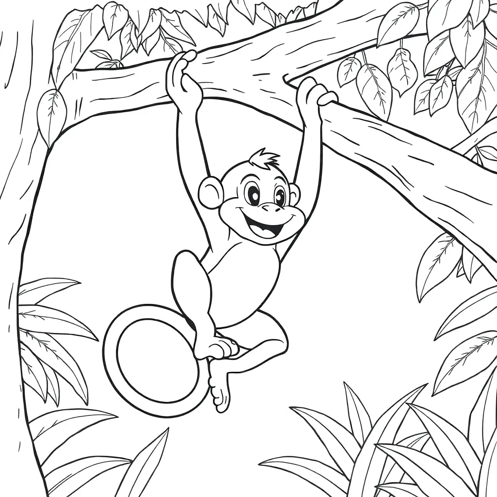 Monkey coloring page