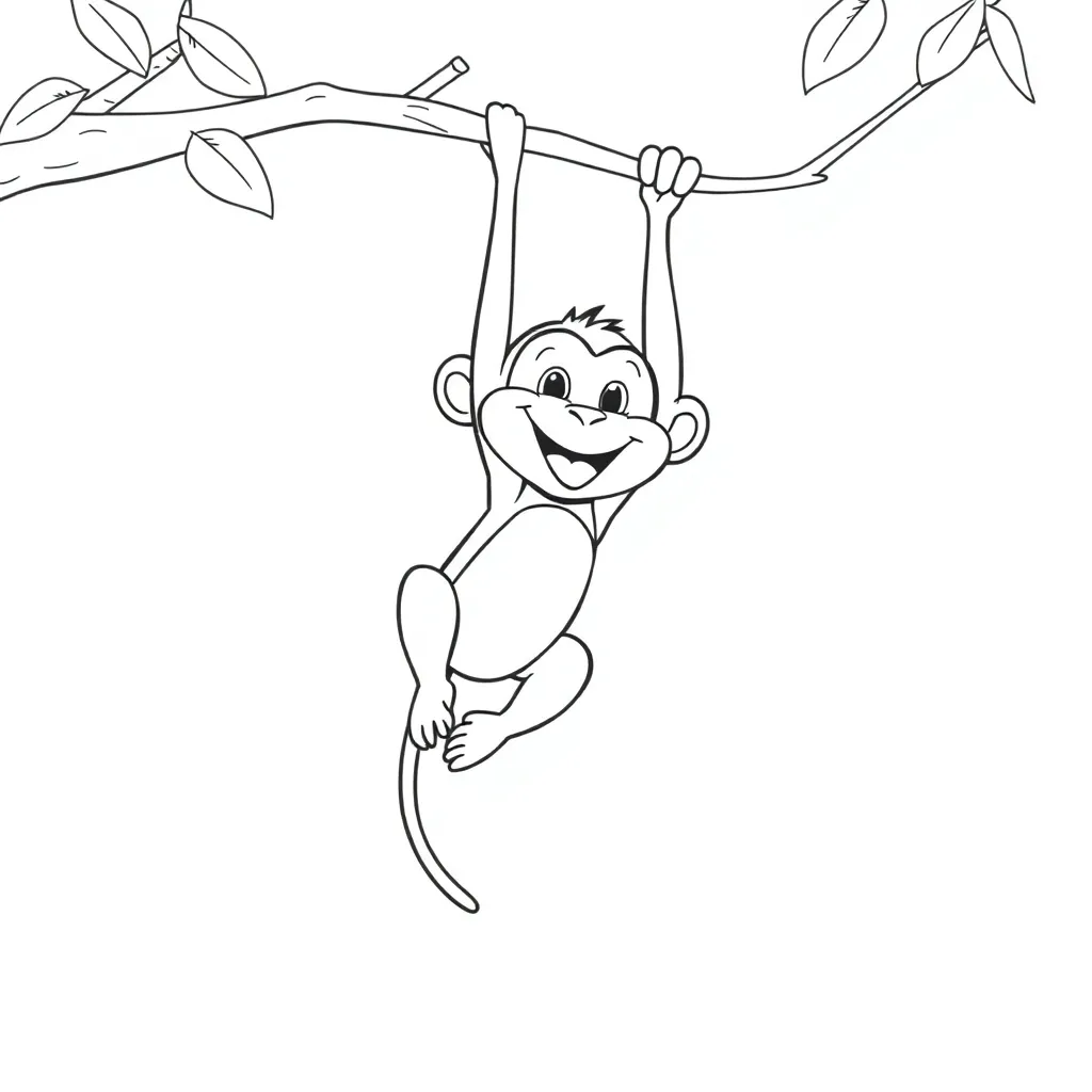 Monkey coloring page