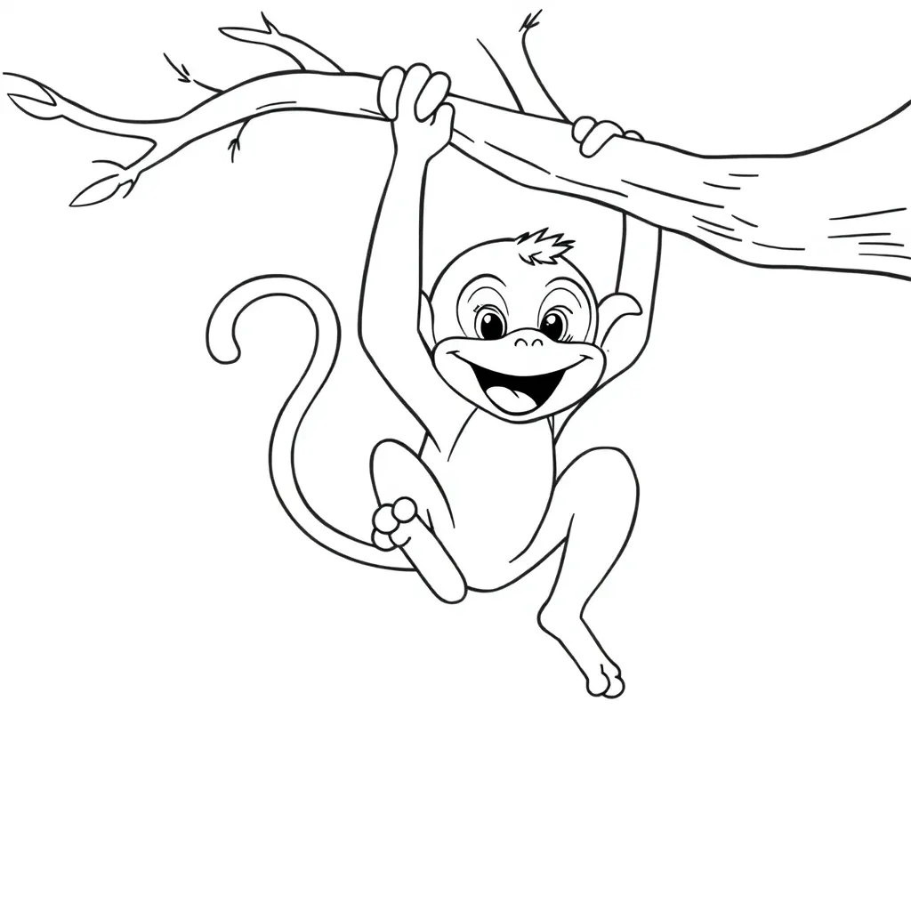 Monkey coloring page
