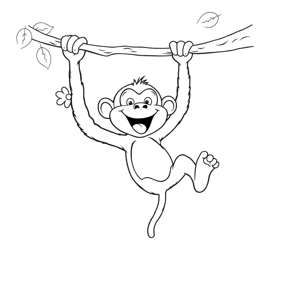 Monkey coloring page