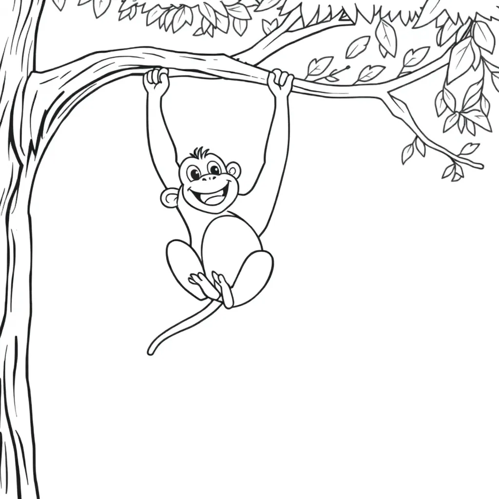Monkey coloring page