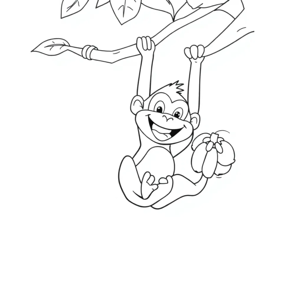 Monkey coloring page
