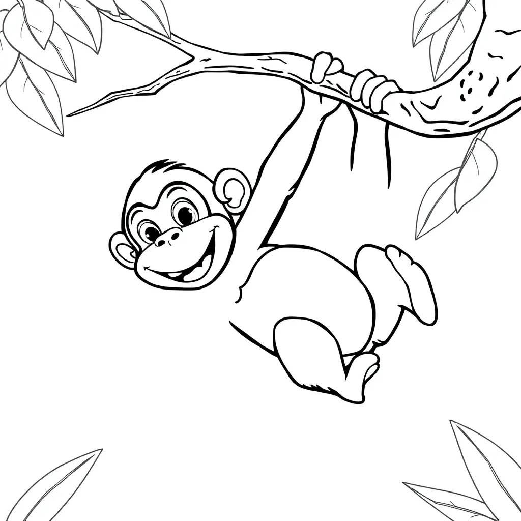 Monkey coloring page