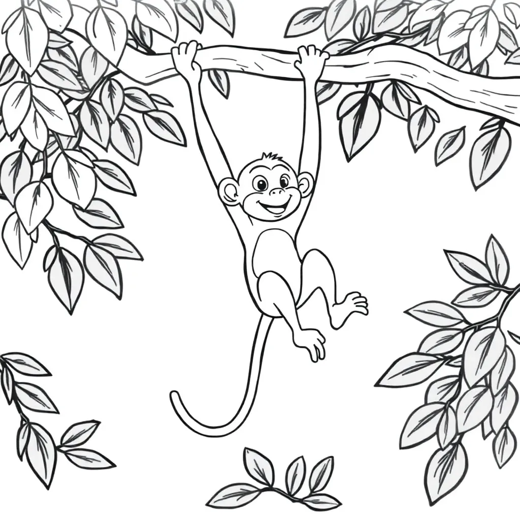 Monkey coloring page