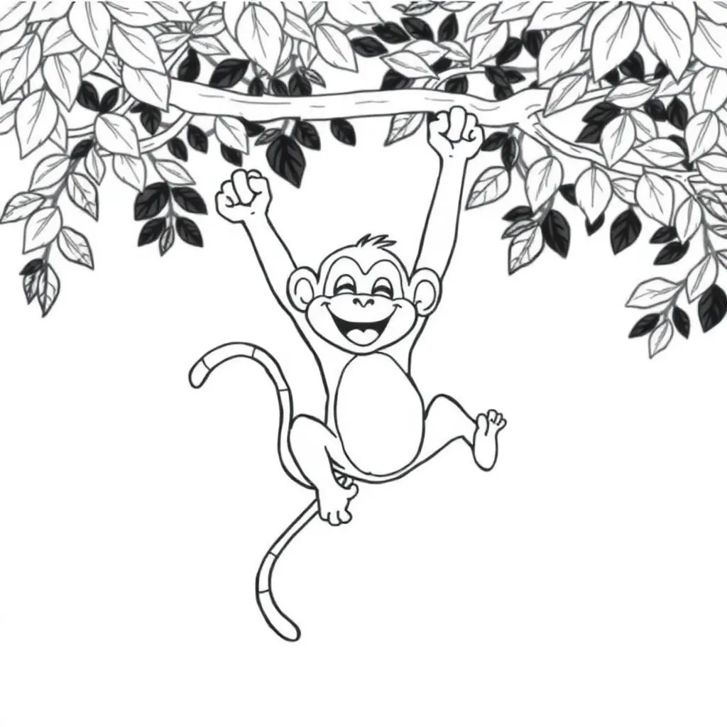 Monkey coloring page