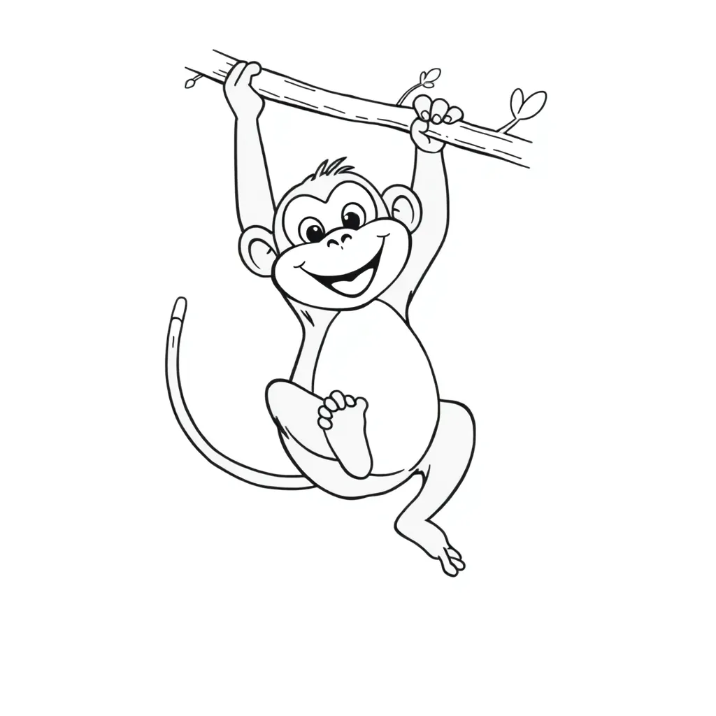 Monkey coloring page