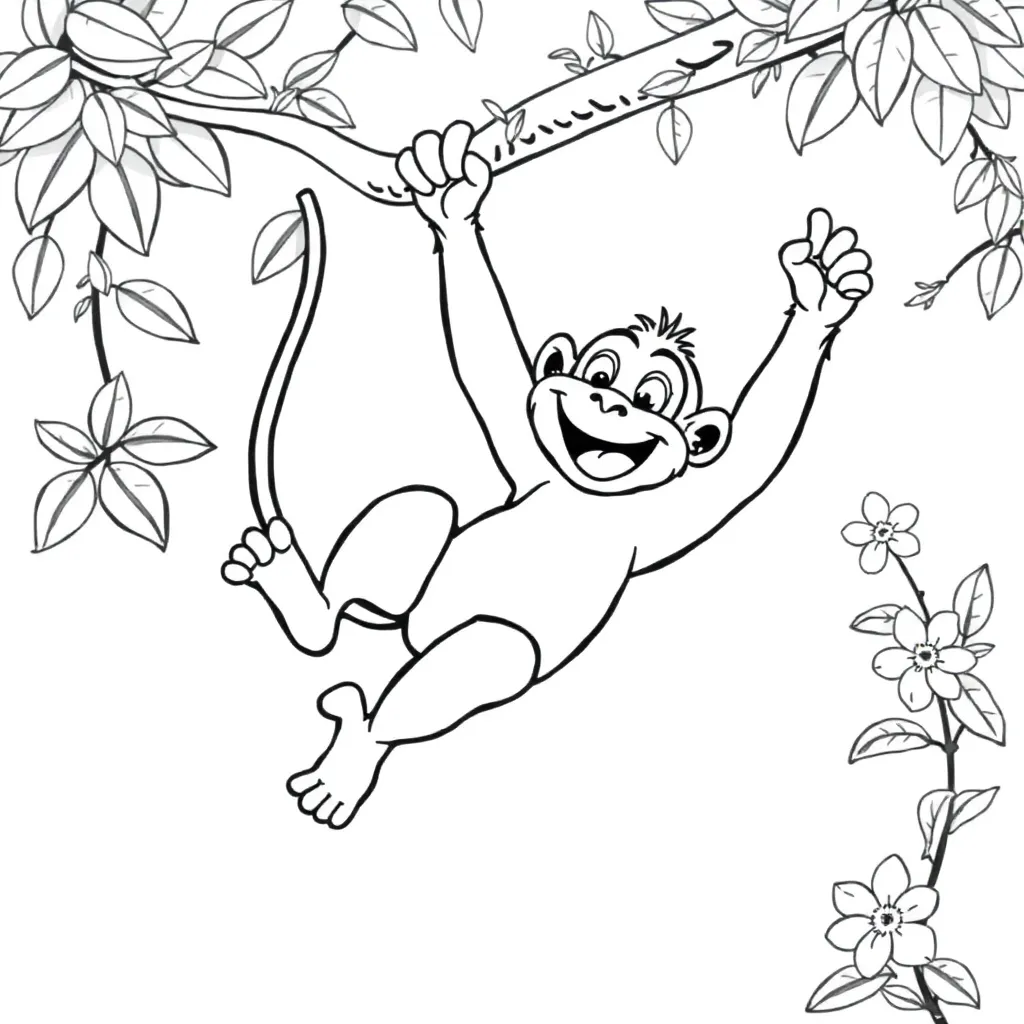 Monkey coloring page