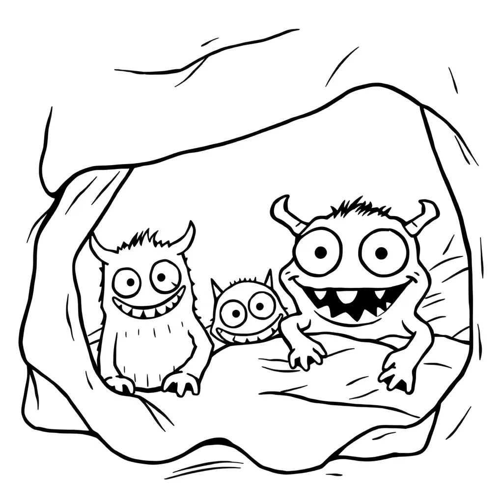 Monsters coloring page