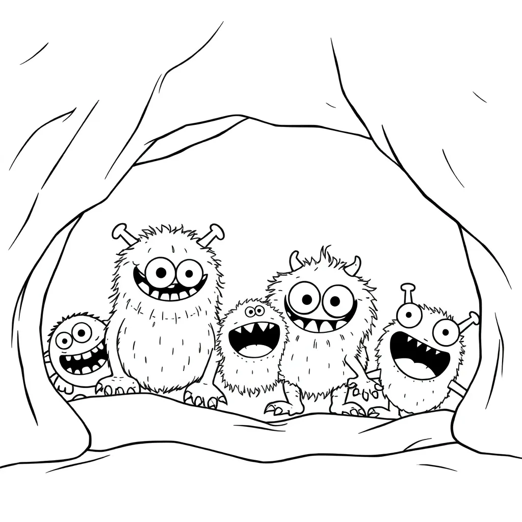 Monsters coloring page