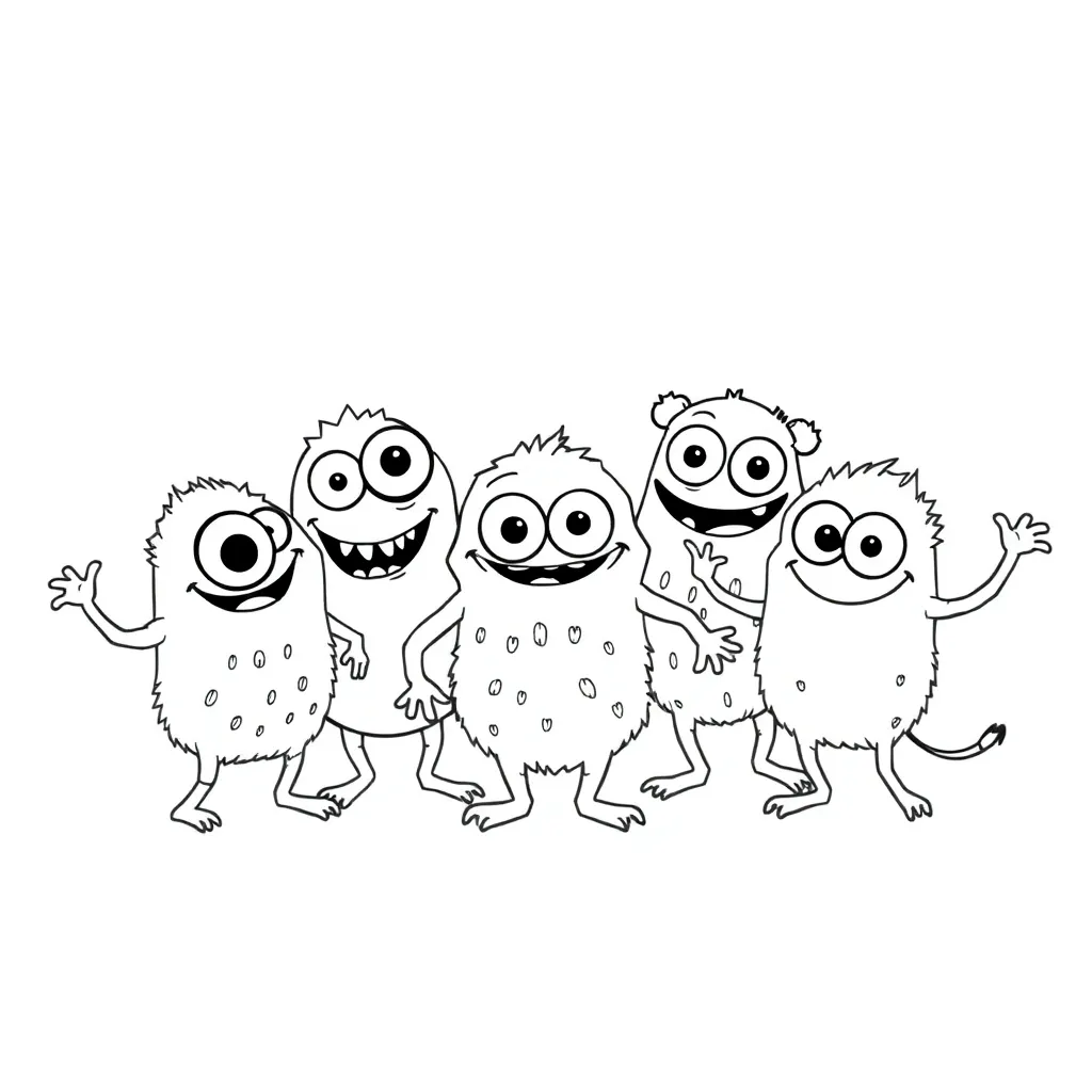 Monsters coloring page