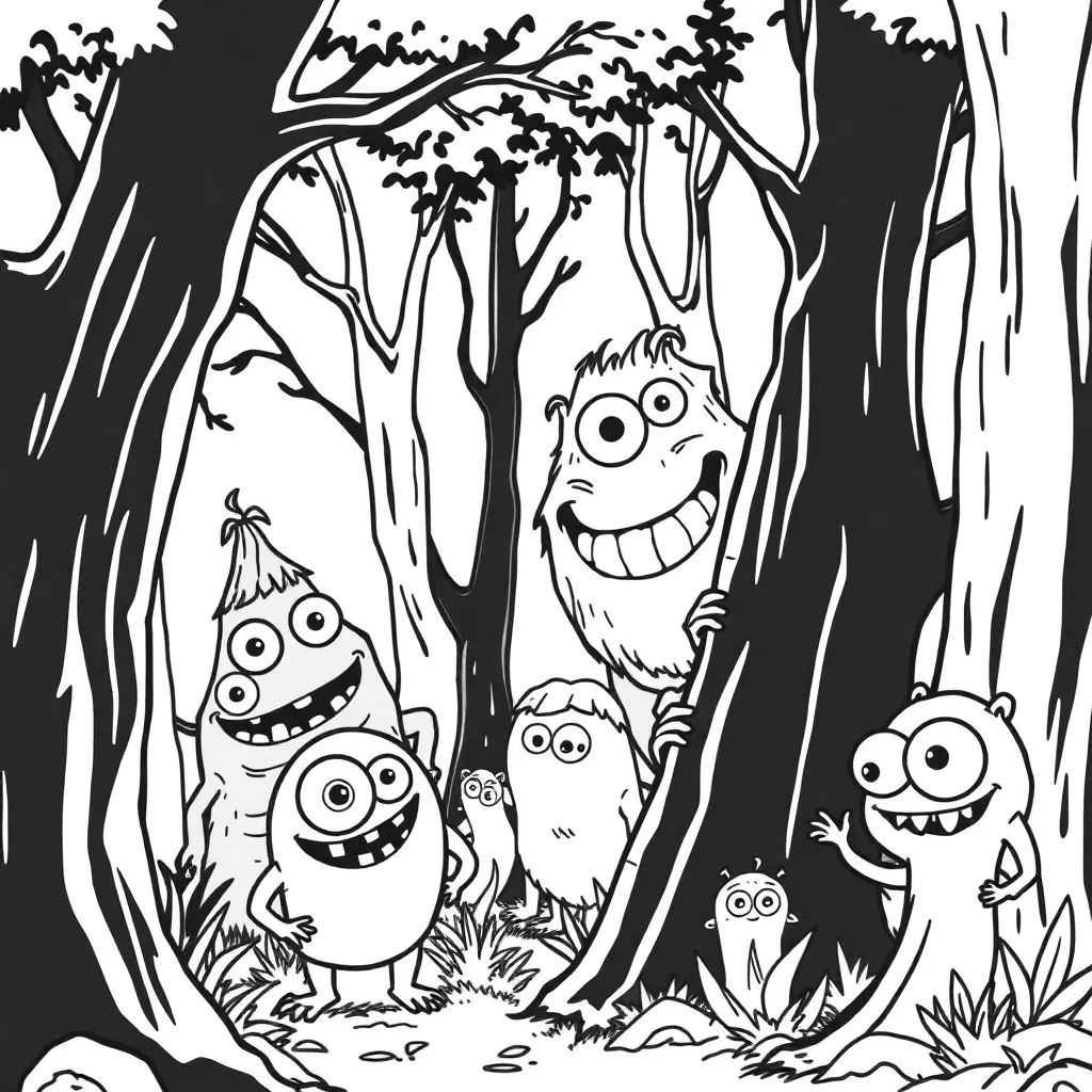Monsters coloring page