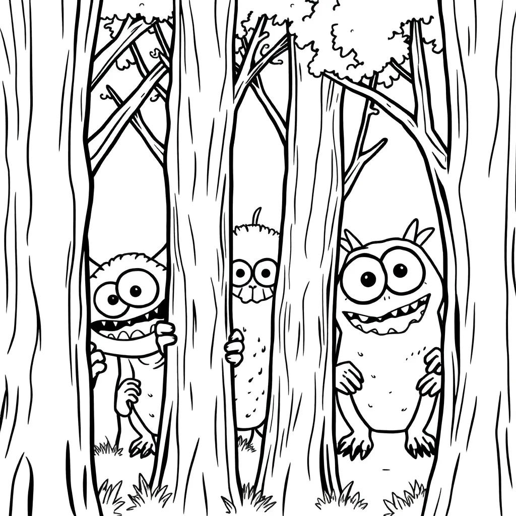Monsters coloring page