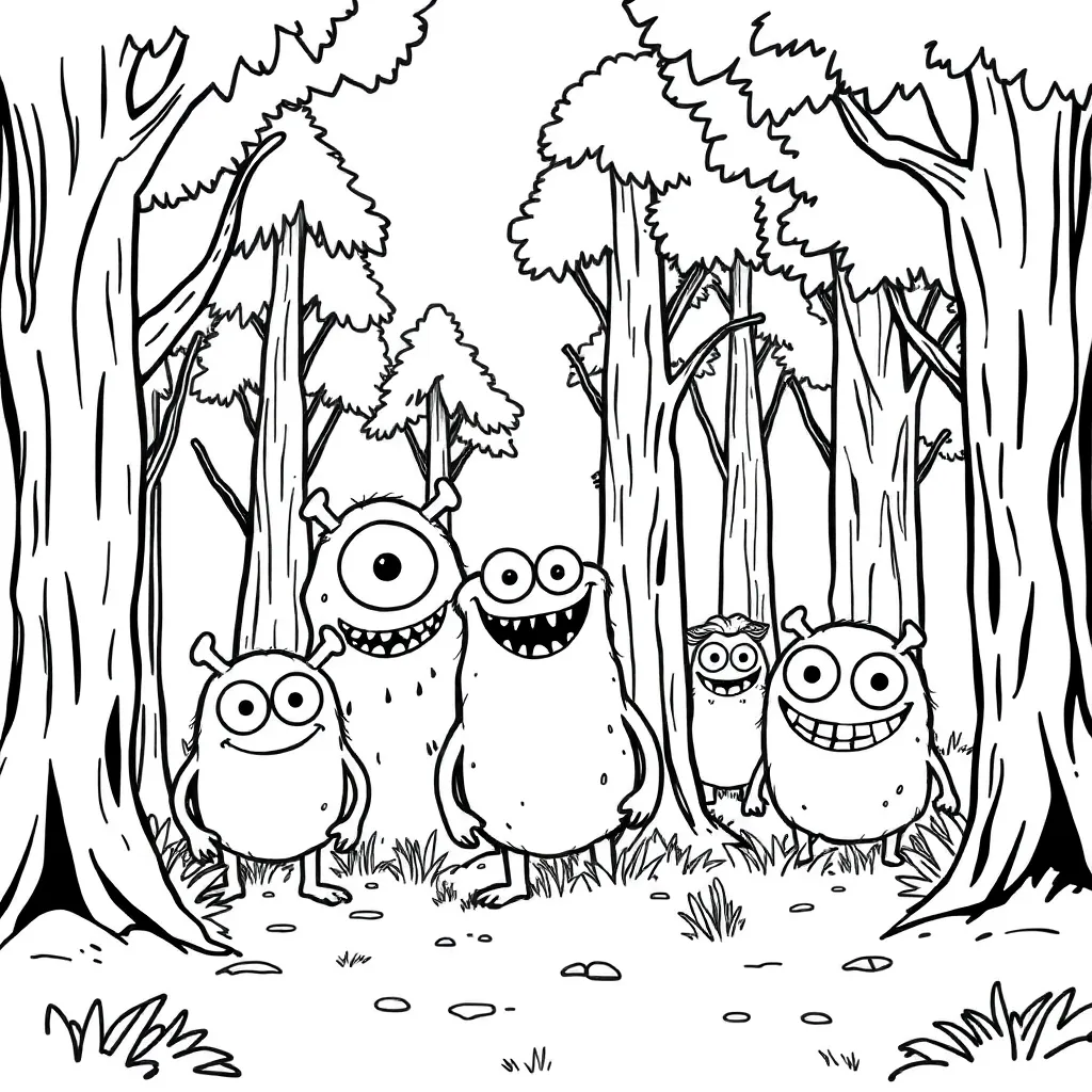 Monsters coloring page