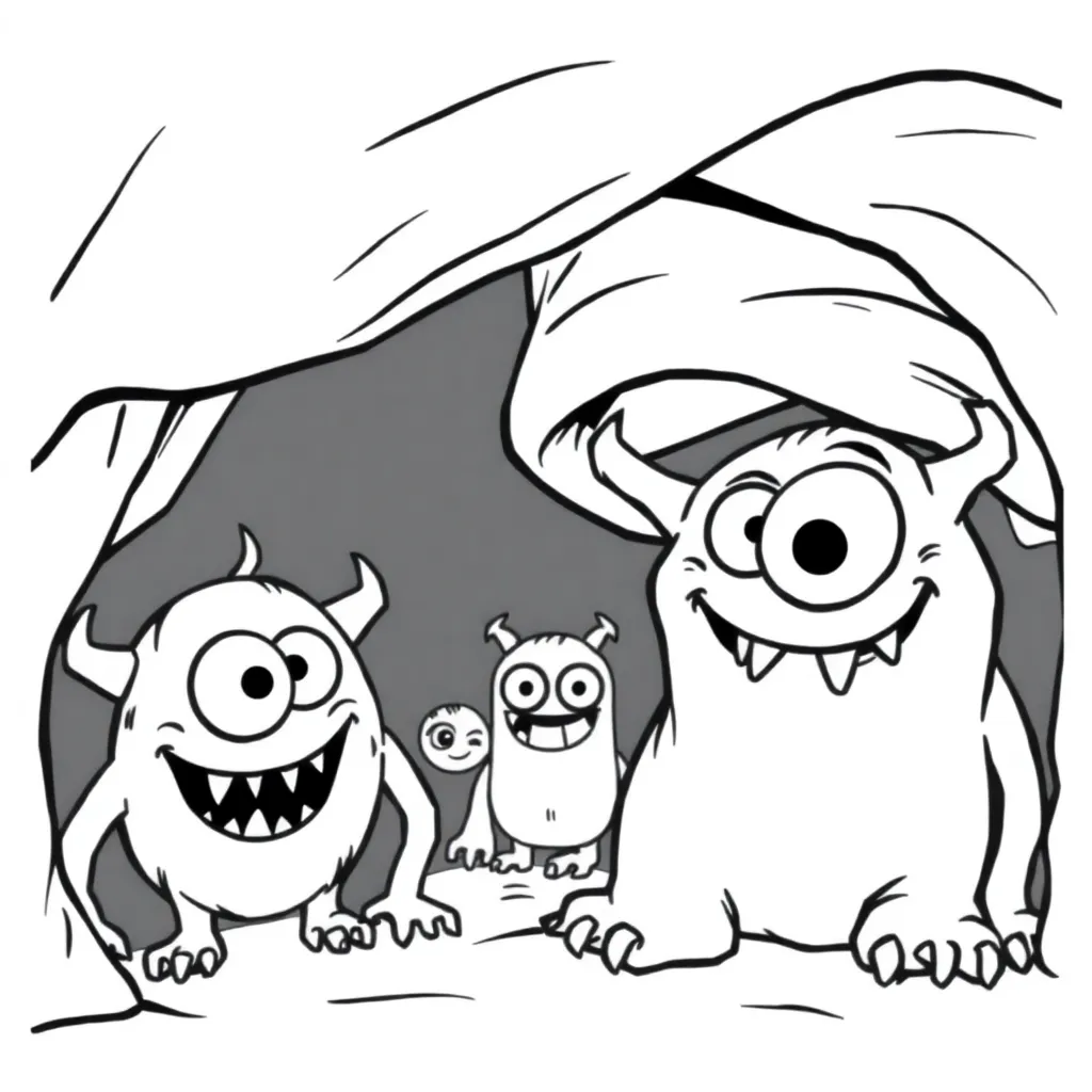 Monsters coloring page