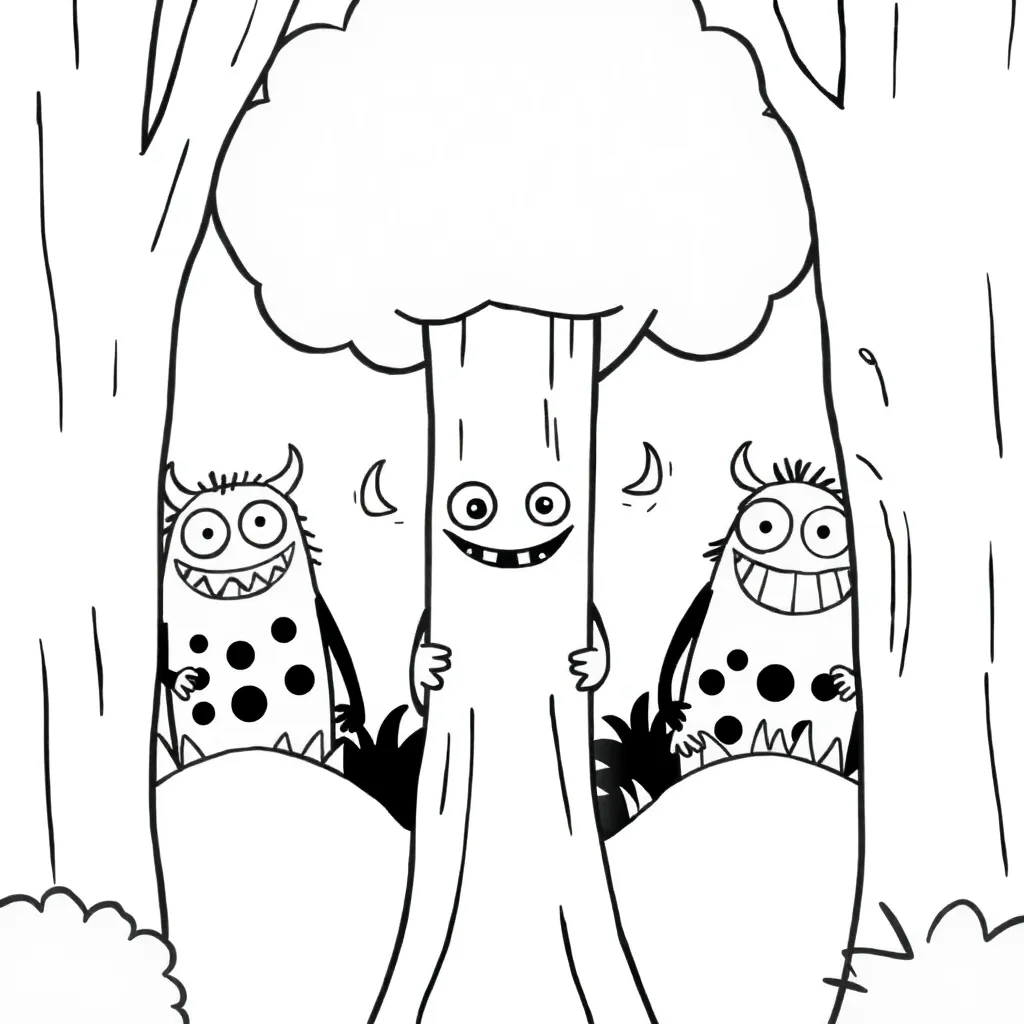 Monsters coloring page