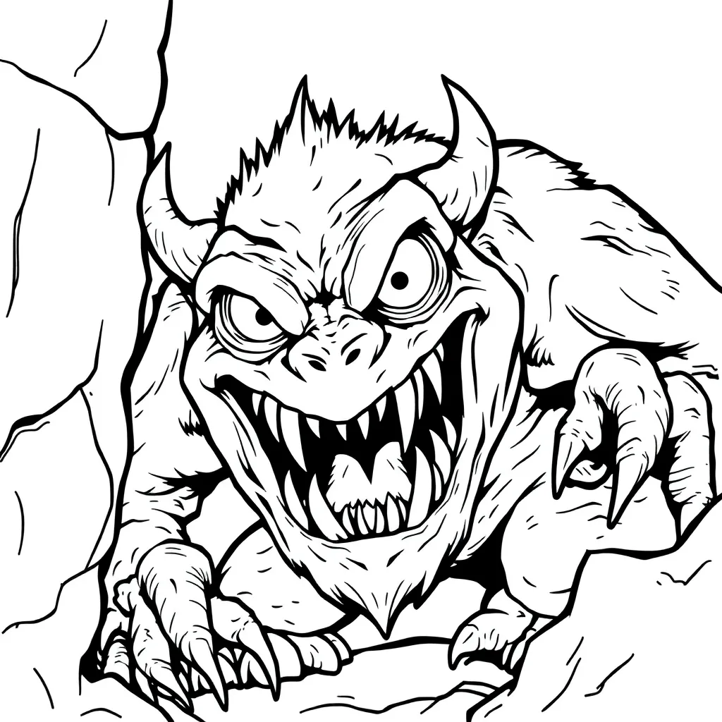 Monsters coloring page