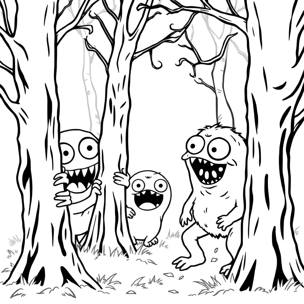 Monsters coloring page