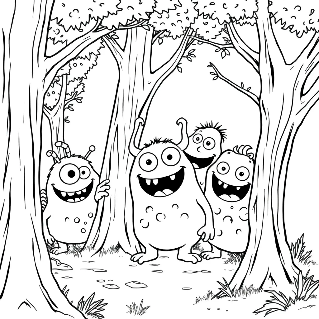 Monsters coloring page