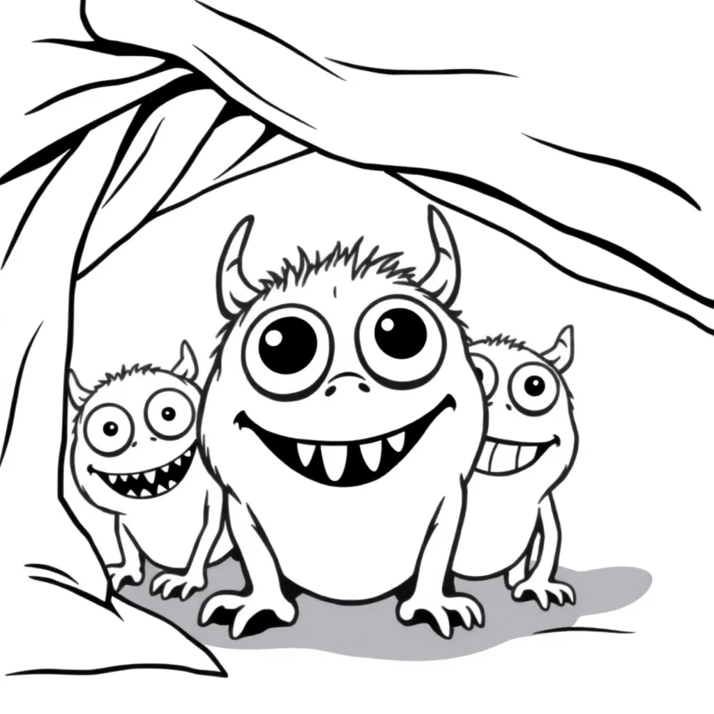 Monsters coloring page