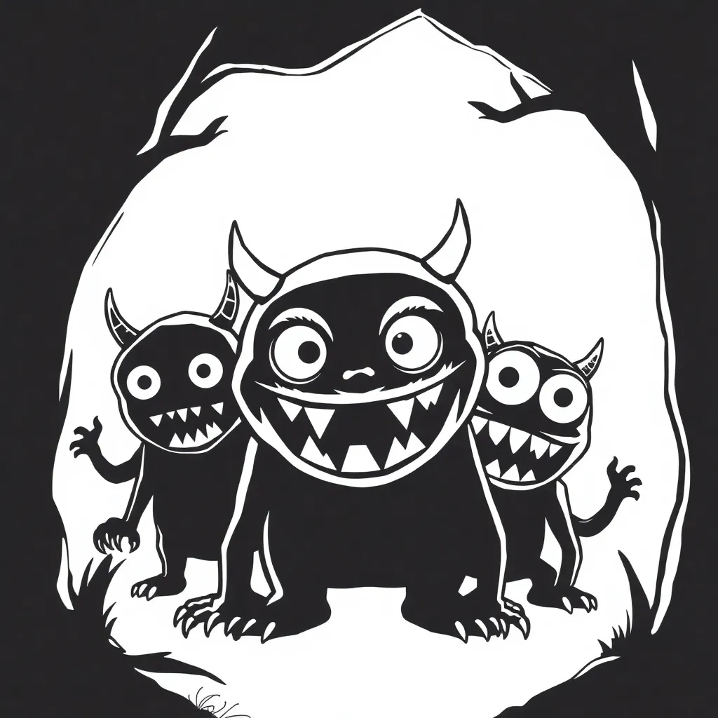 Monsters coloring page