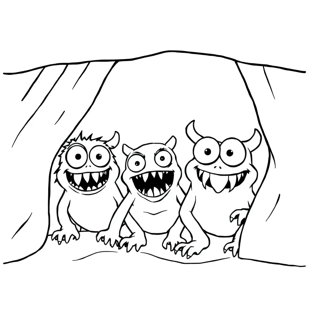 Monsters coloring page