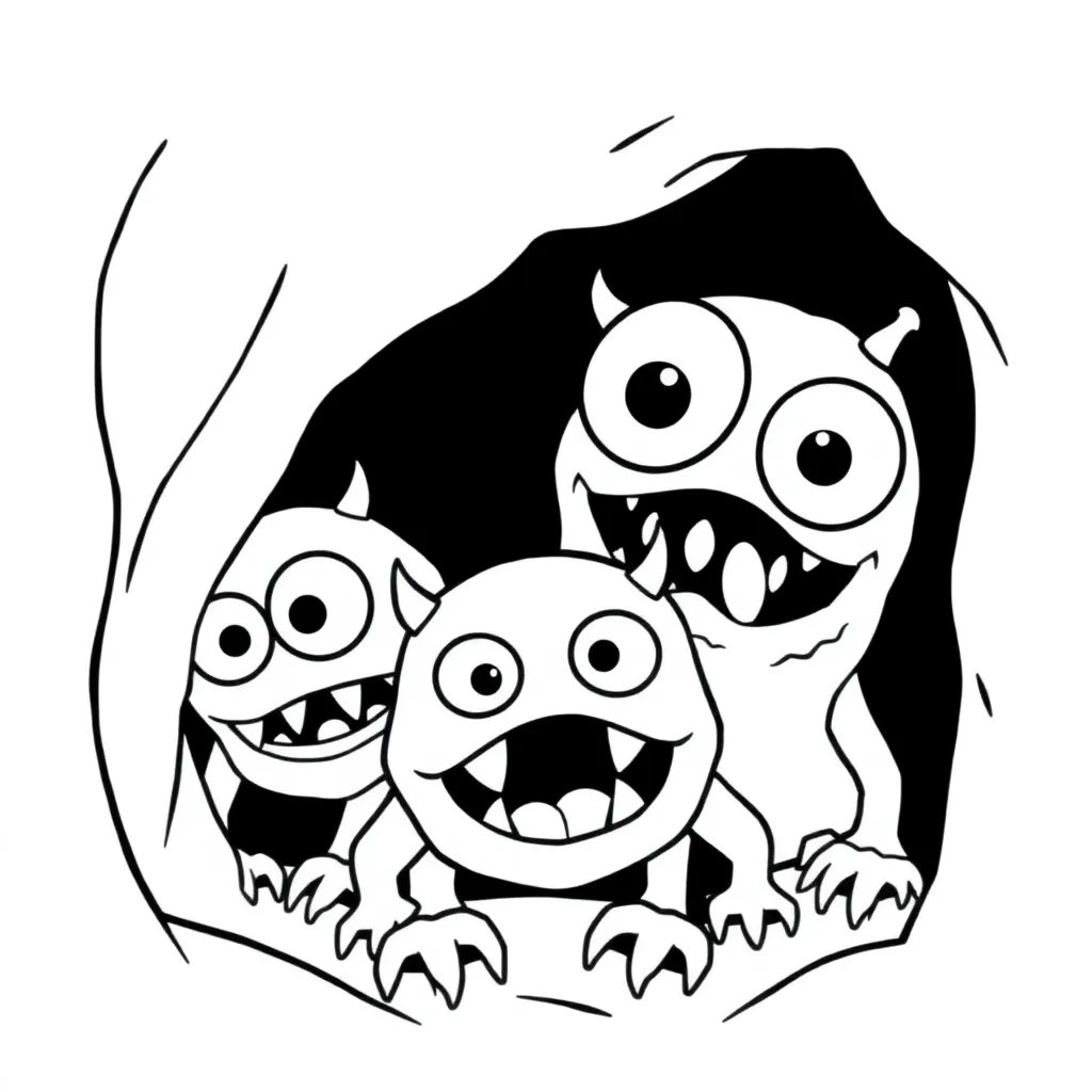 Monsters coloring page
