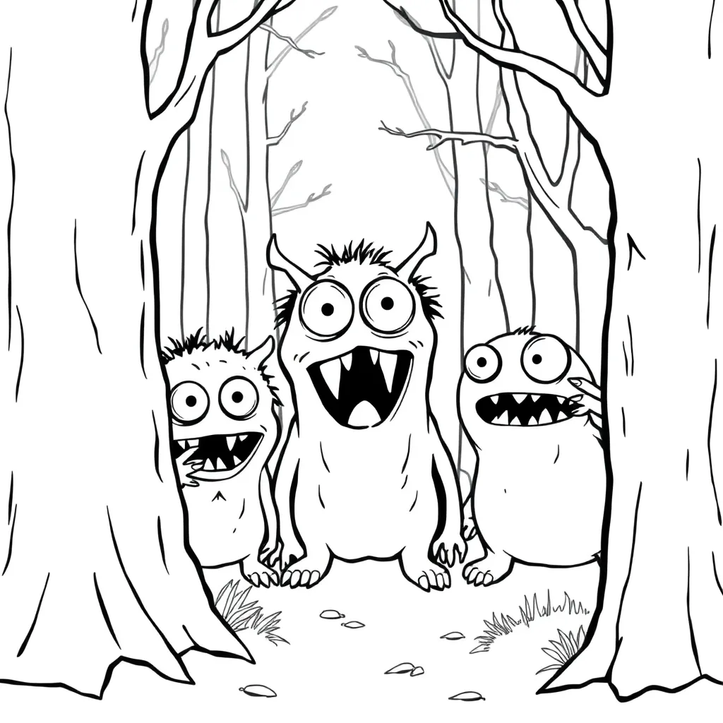 Monsters coloring page