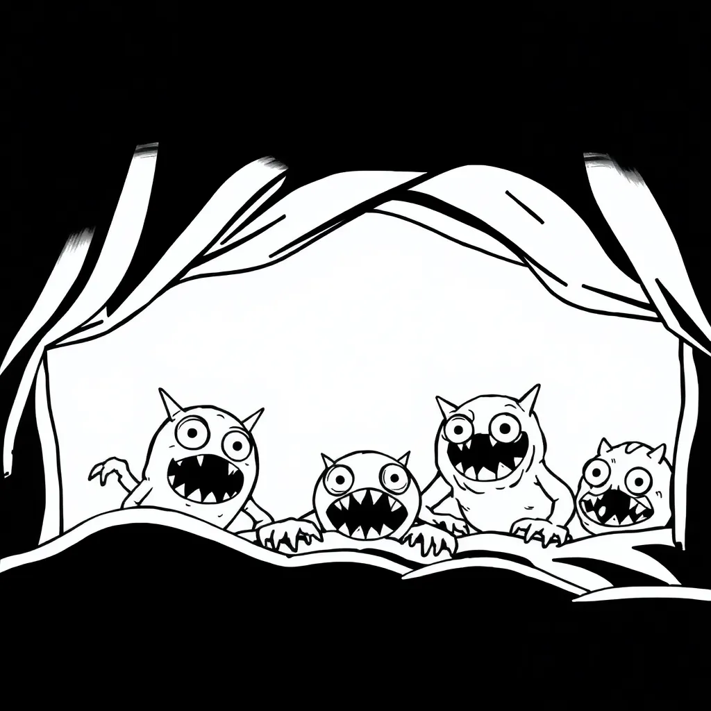 Monsters coloring page