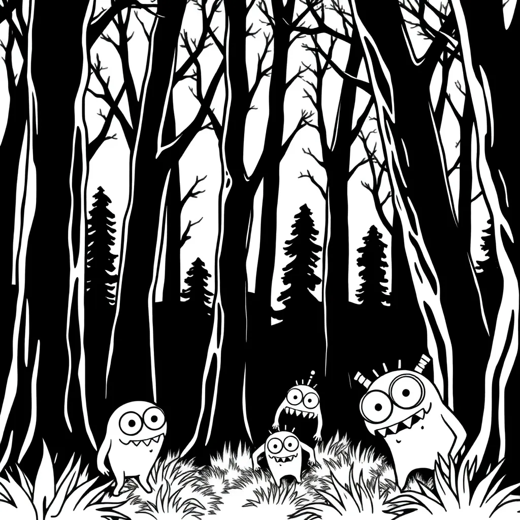Monsters coloring page