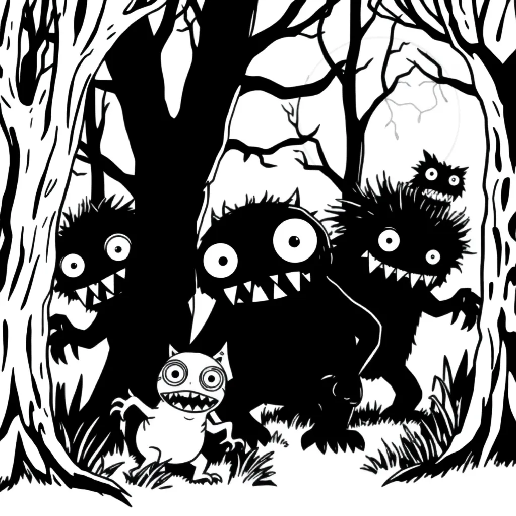 Monsters coloring page