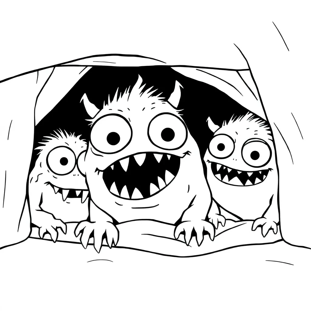 Monsters coloring page