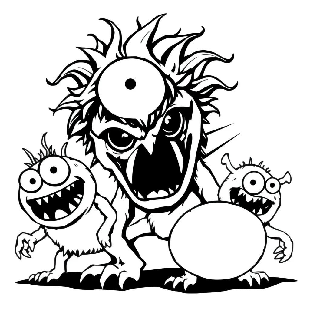 Monsters coloring page