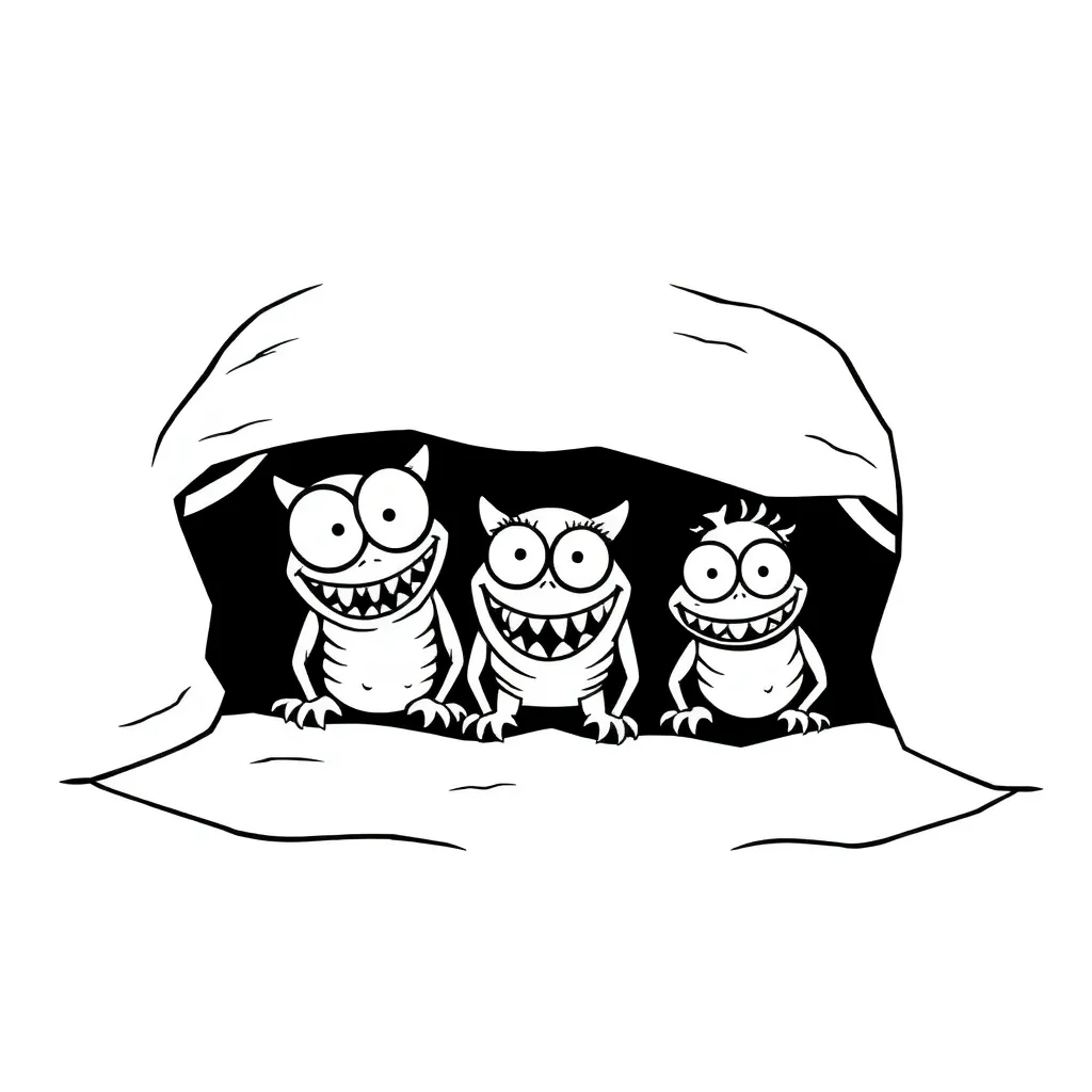 Monsters coloring page