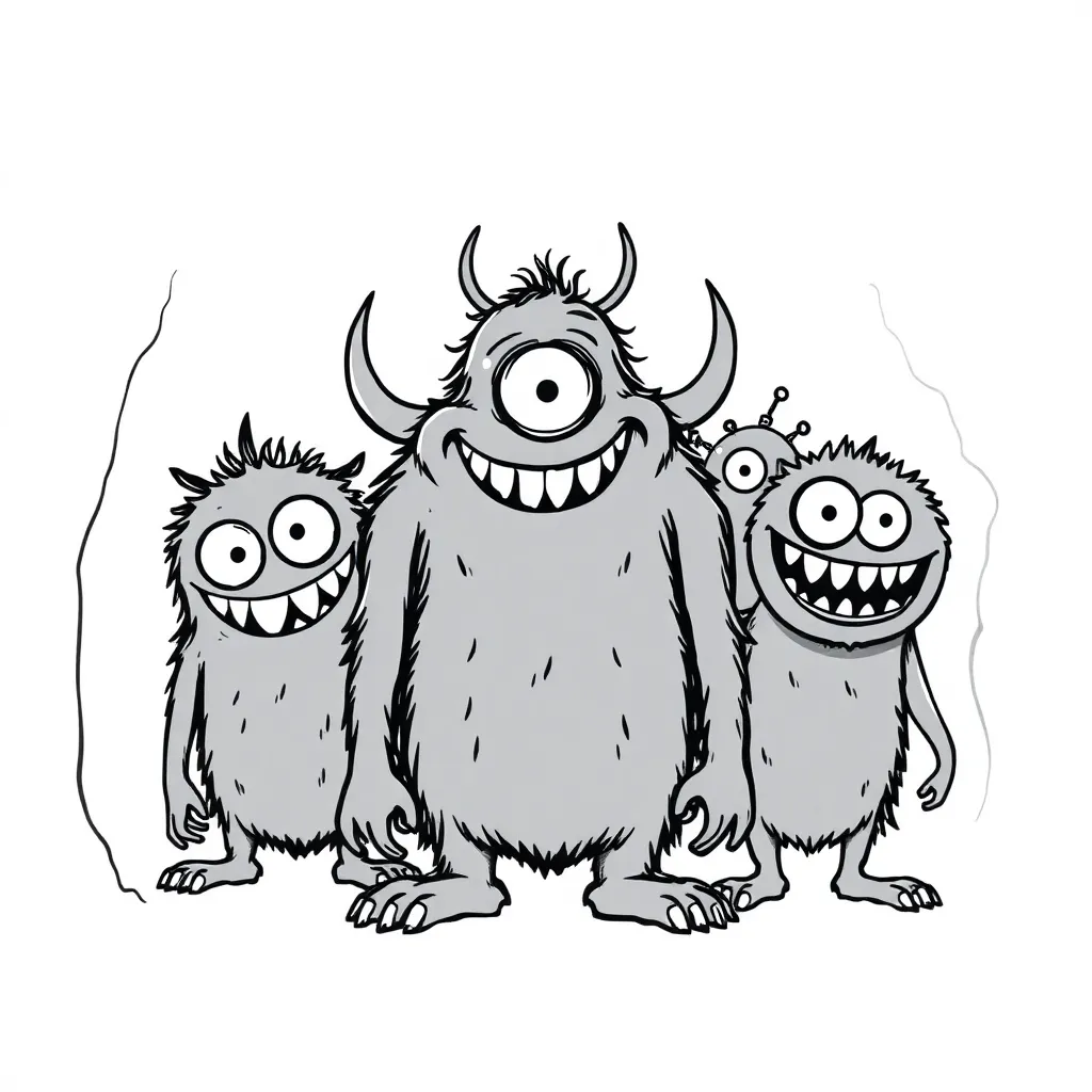 Monsters coloring page