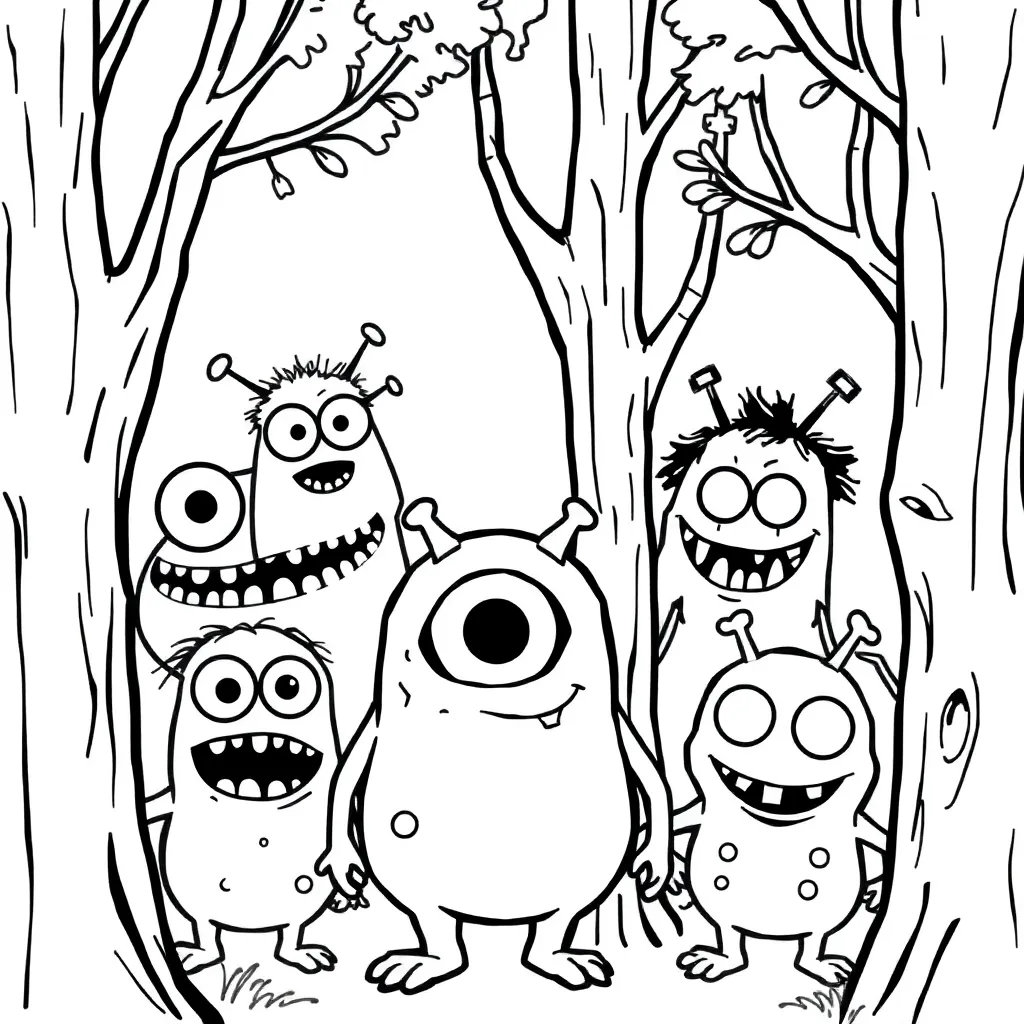 Monsters coloring page