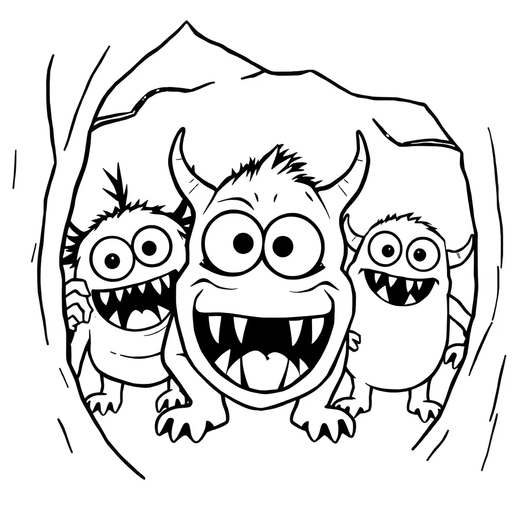 Monsters coloring page