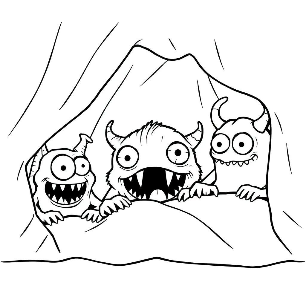 Monsters coloring page